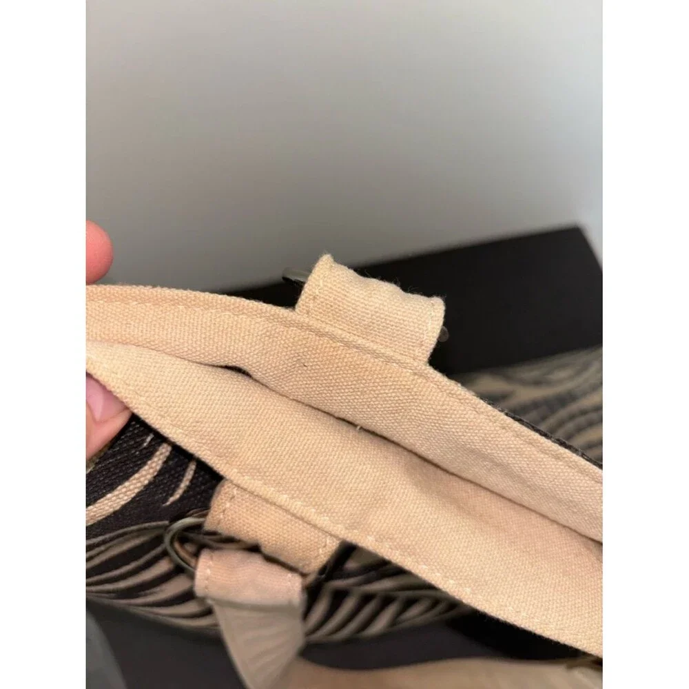 Zebra Striped Cotton Tote Black and Tan